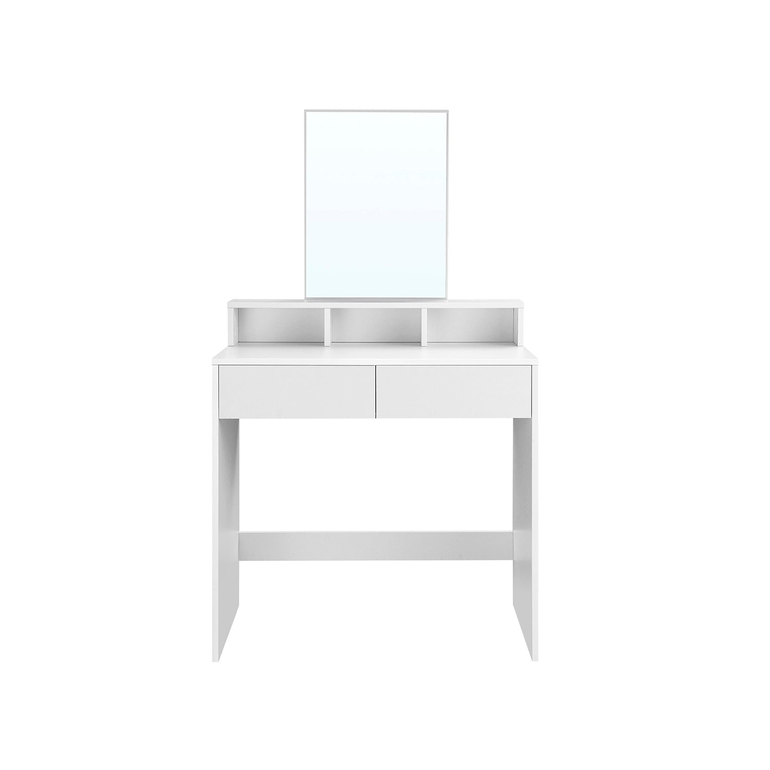 Rectangular Mirror Dressing Table with 2 Drawers and 3 Open Compartments - image 2