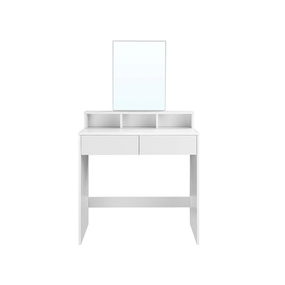 Rectangular Mirror Dressing Table with 2 Drawers and 3 Open Compartments - image 2