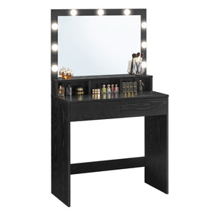 Vanity Desk with Mirror and Lights