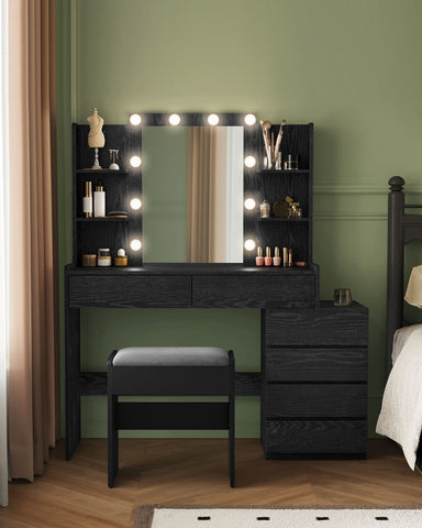 Vanity Desk with Mirror and Lights