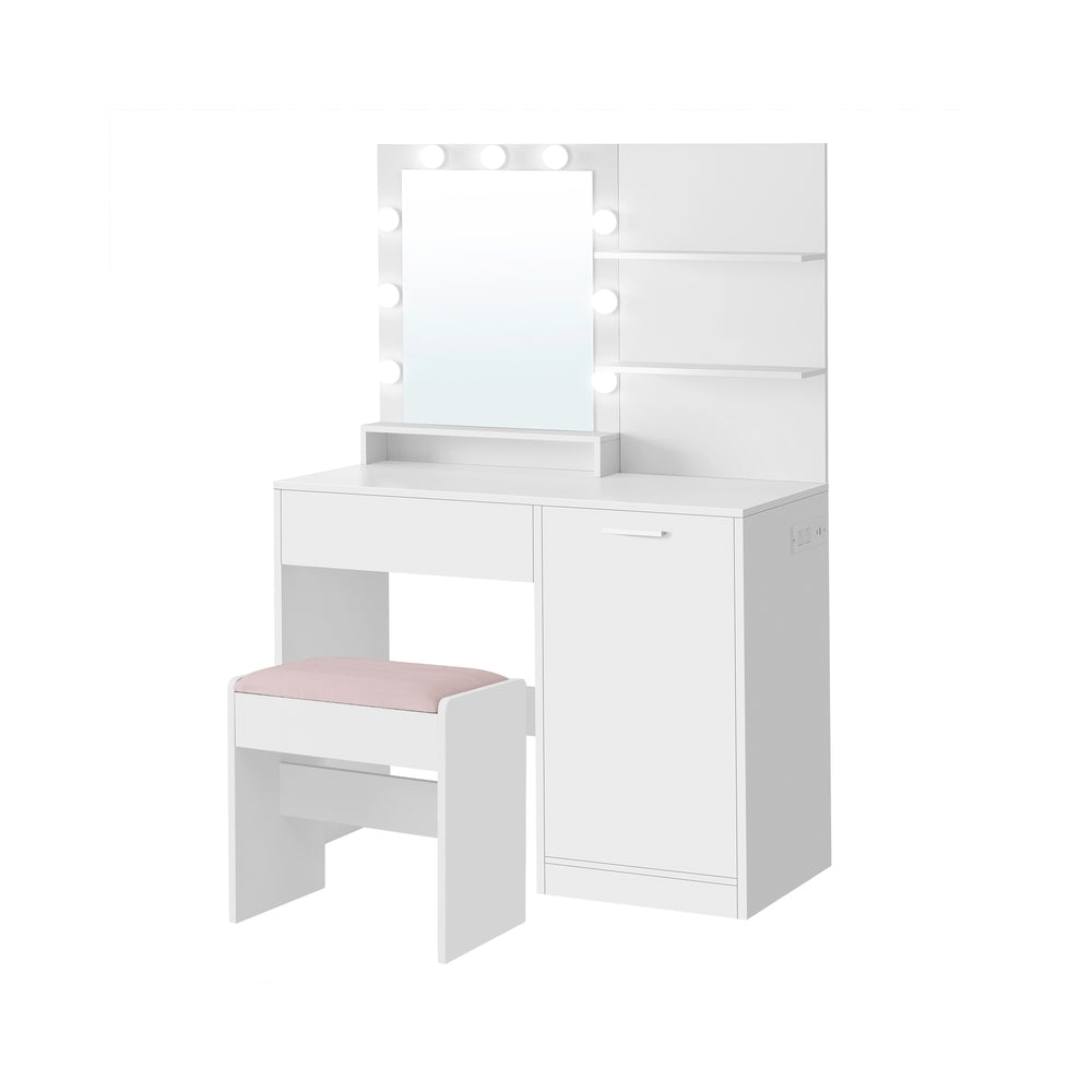 Vanity Desk with Mirror and Lights