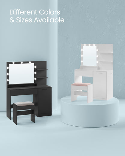 Vanity Desk with Mirror and Lights
