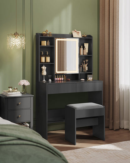 Vanity Desk with Mirror and Lights