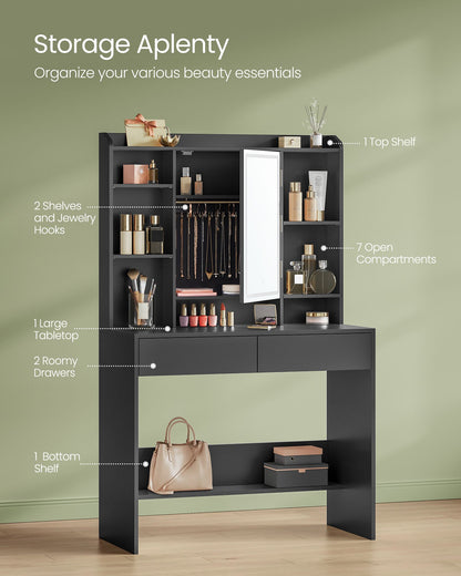 Vanity Desk with Mirror and Lights
