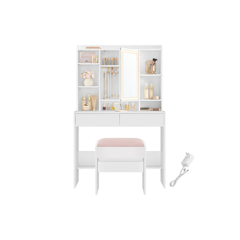 Vanity Desk with Mirror and Lights