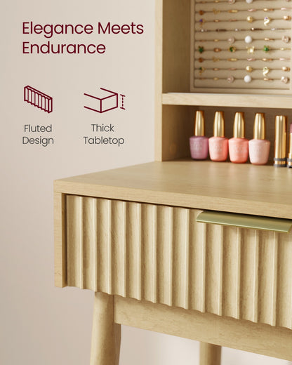Vanity Desk with Sliding Mirror and Lights - image 5