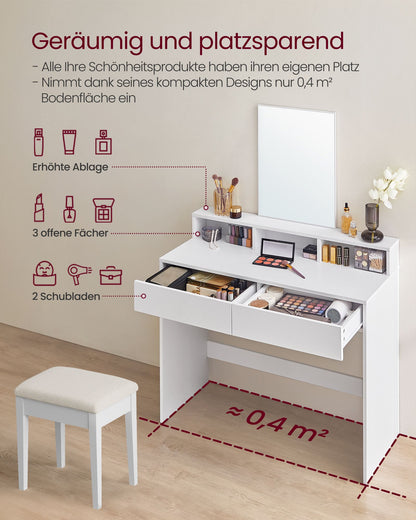 Dressing Table with Large Rectangular Mirror