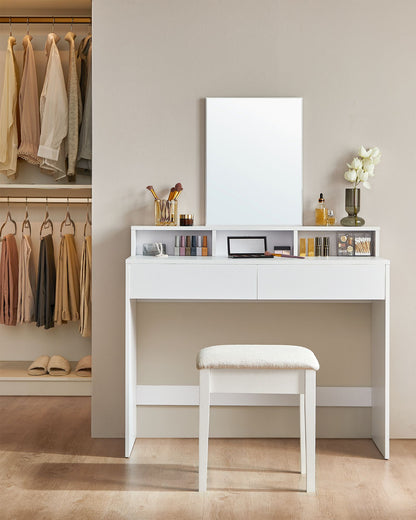 Dressing Table with Large Rectangular Mirror