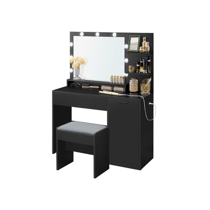 Vanity Desk with Mirror and Lights