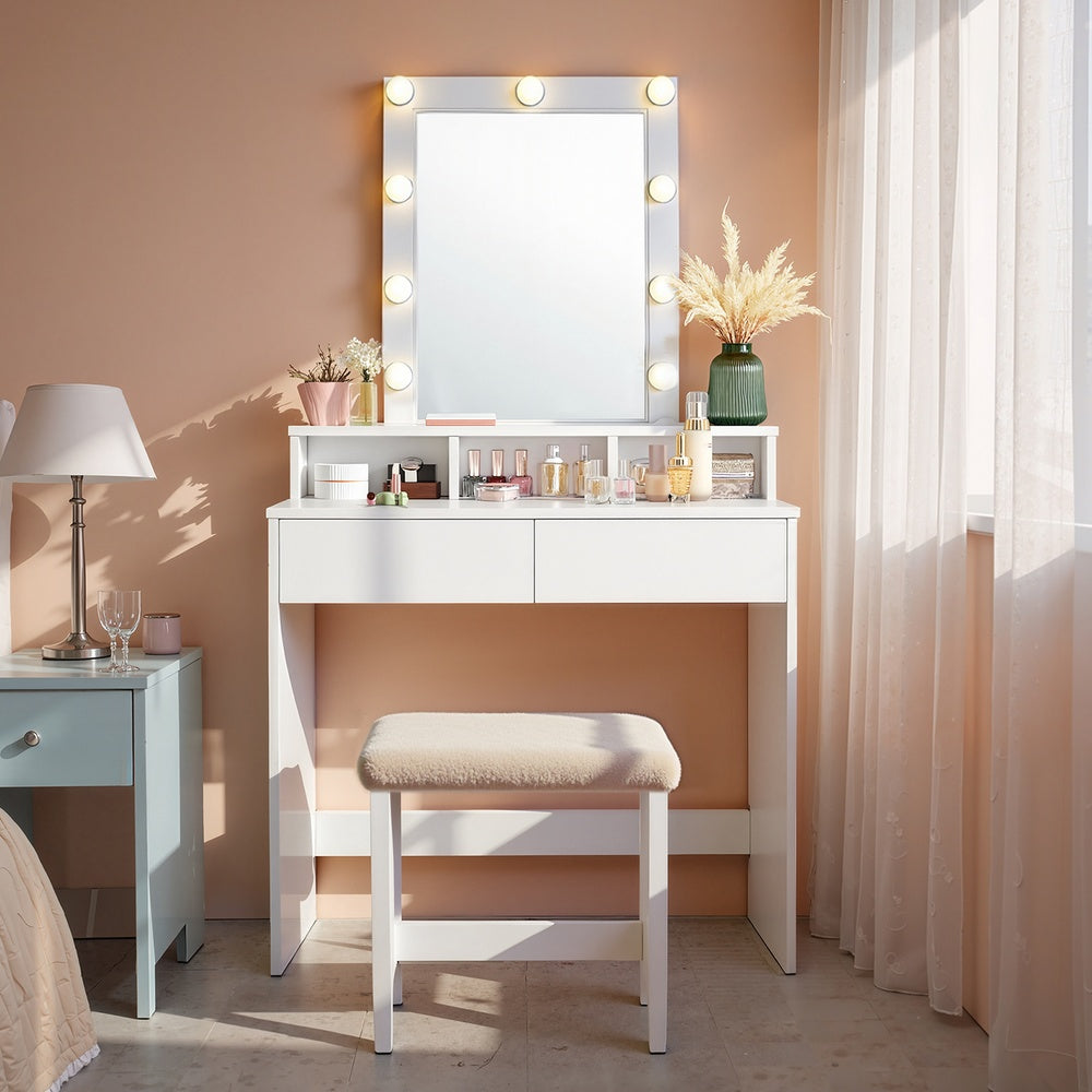 Vanity Makeup Table, Dressing Table with Lighted Mirror - image 2