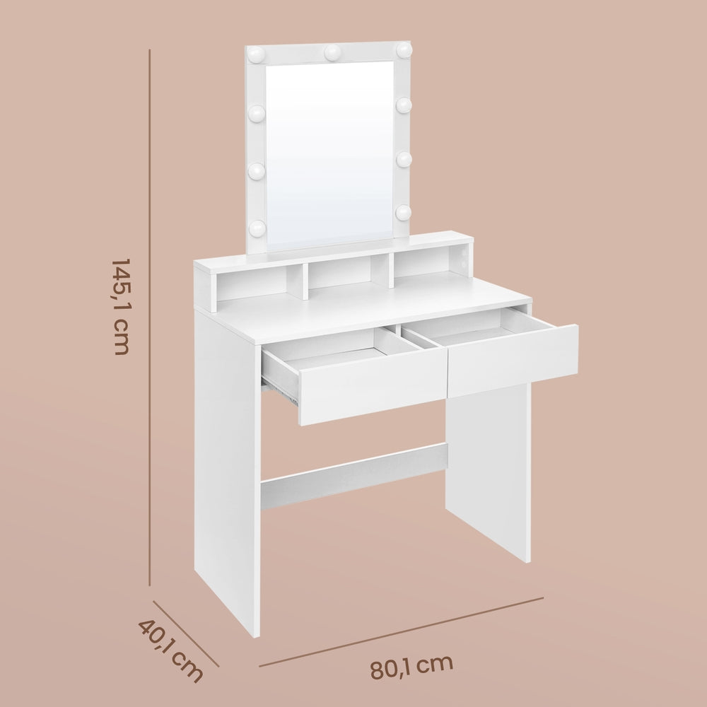 Vanity Makeup Table, Dressing Table with Lighted Mirror - image 3