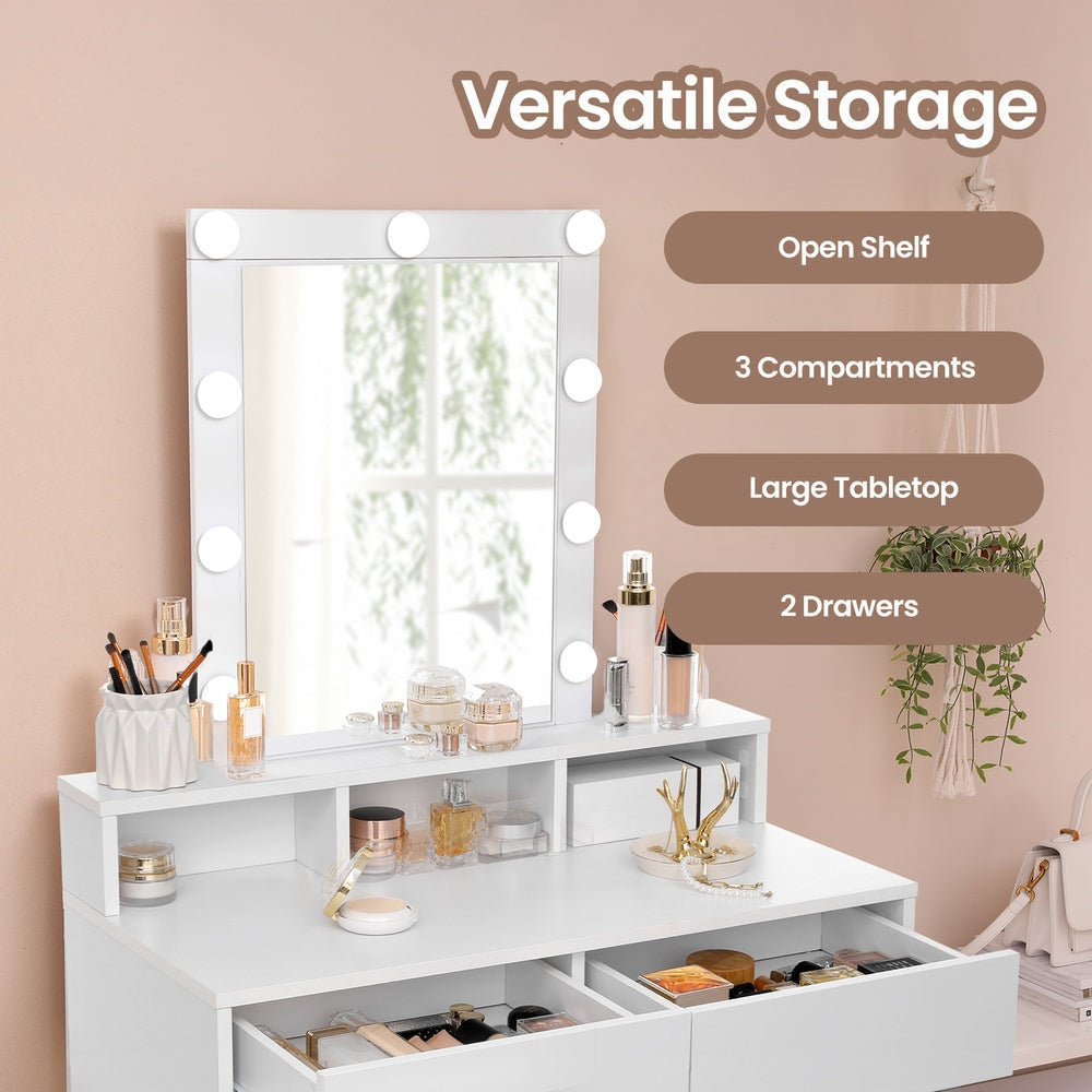 Vanity Makeup Table, Dressing Table with Lighted Mirror - image 4