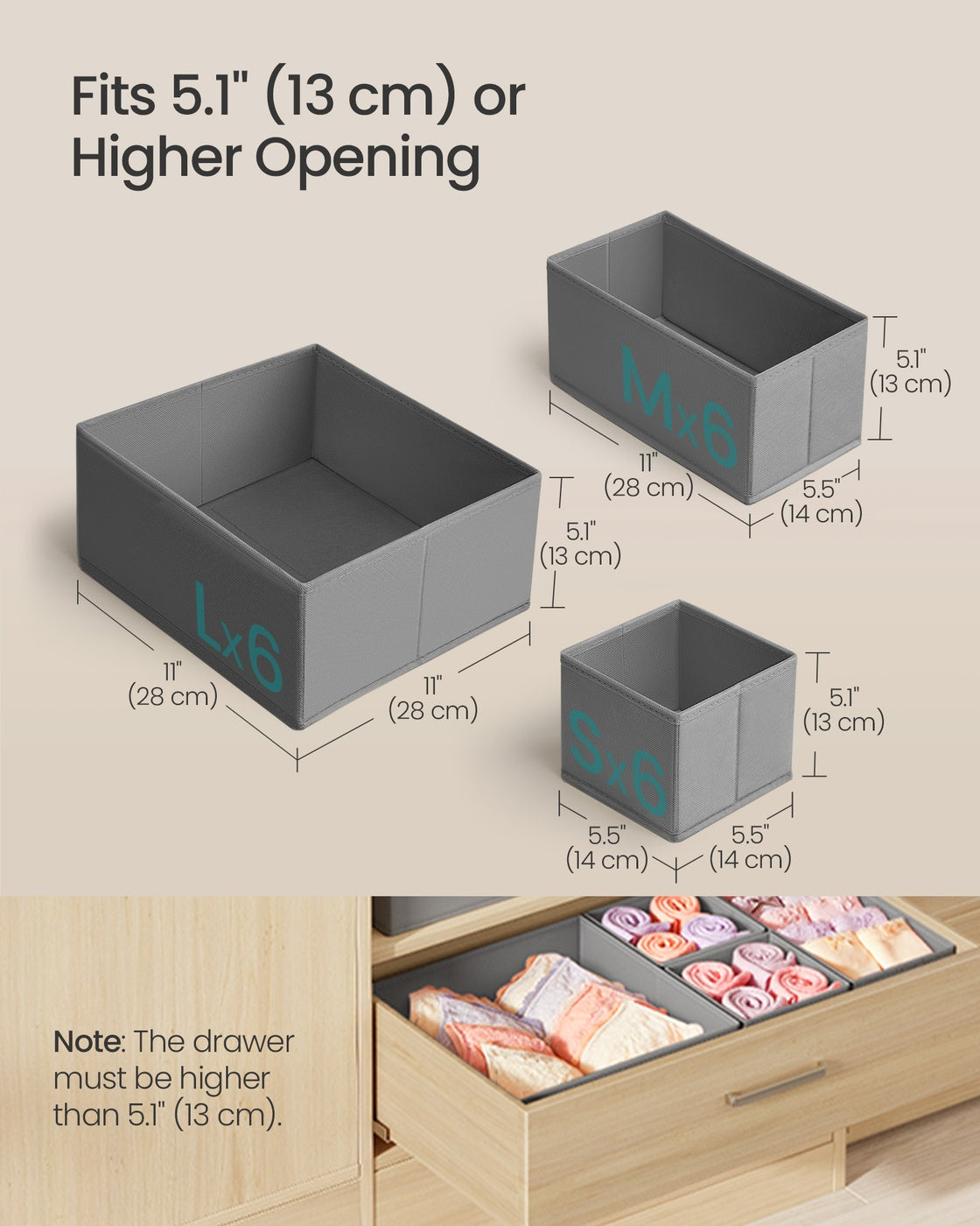 Drawer Divider Organizers, Set of 18, Gray - image 6