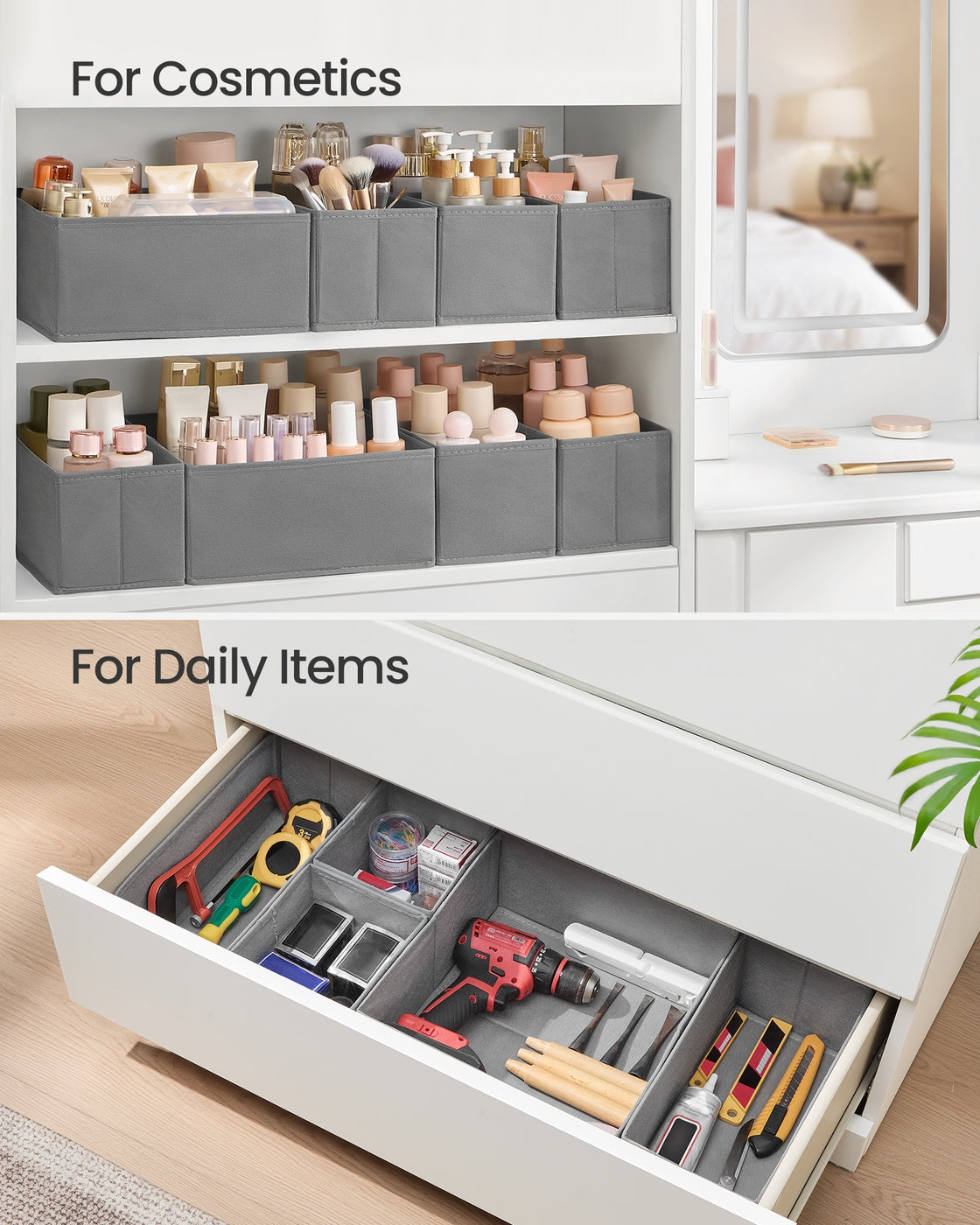 Drawer Divider Organizers, Set of 18, Gray - image 5