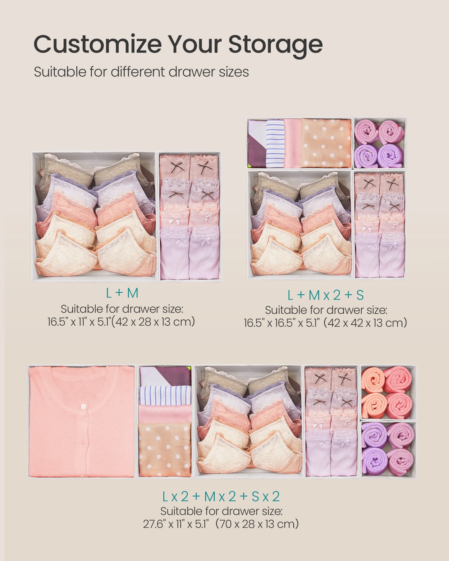 Drawer Divider Organizers, Set of 18, Gray - image 12