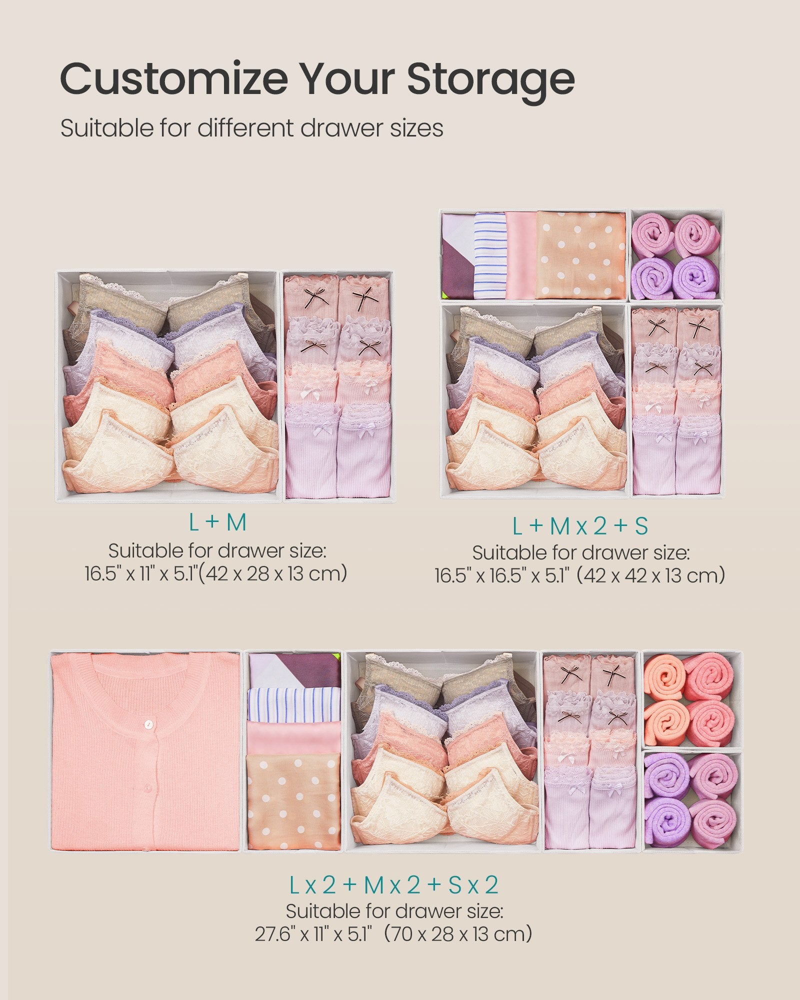 Drawer Divider Organizers, Set of 18, Gray - image 12
