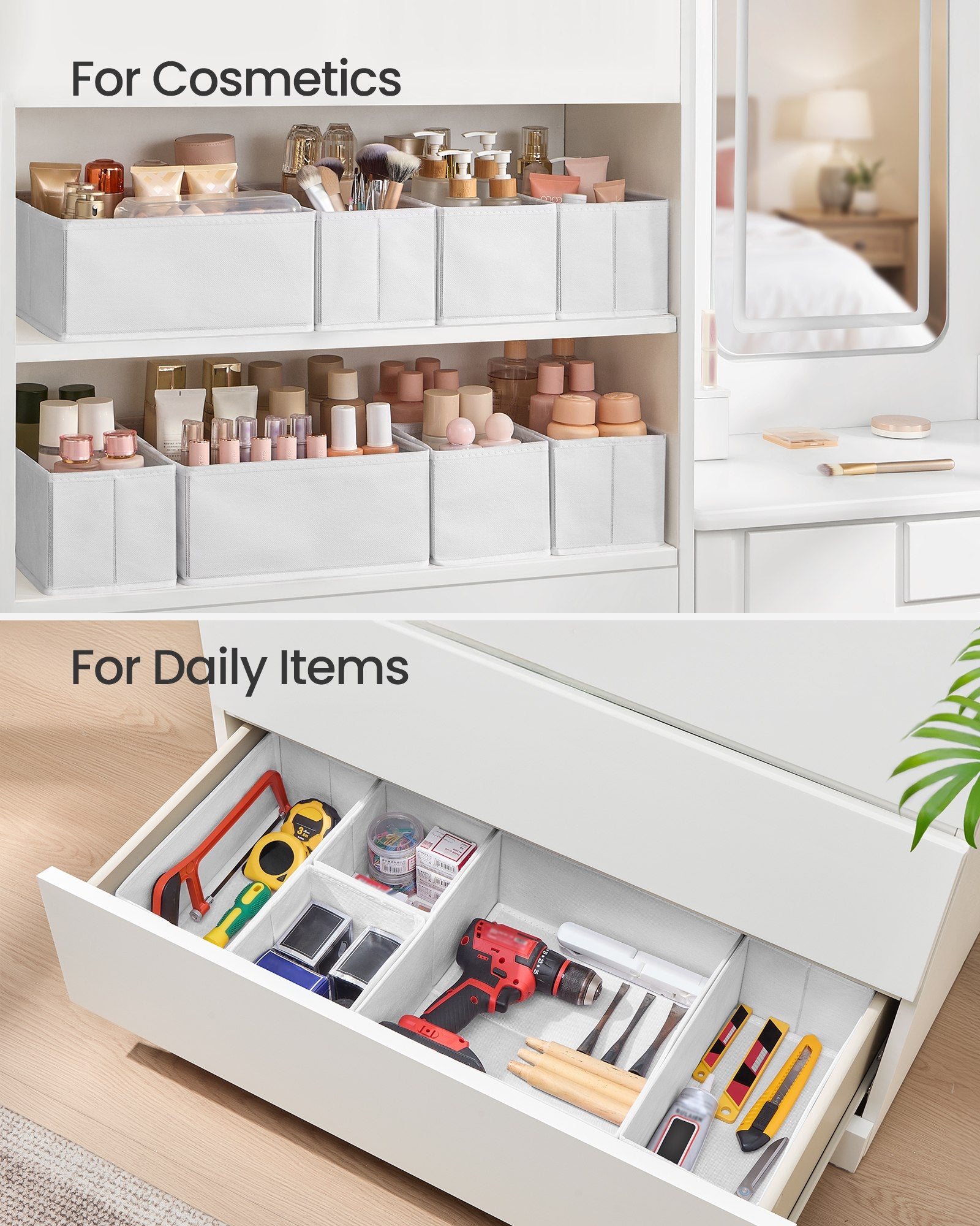 Drawer Divider Organizers, Set of 18, Gray - image 14