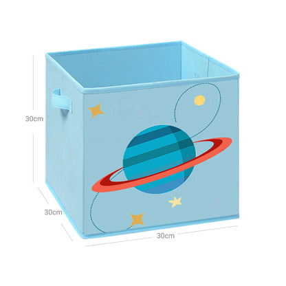 Set of 3 Blue Fabric Cube Storage Bins - image 8