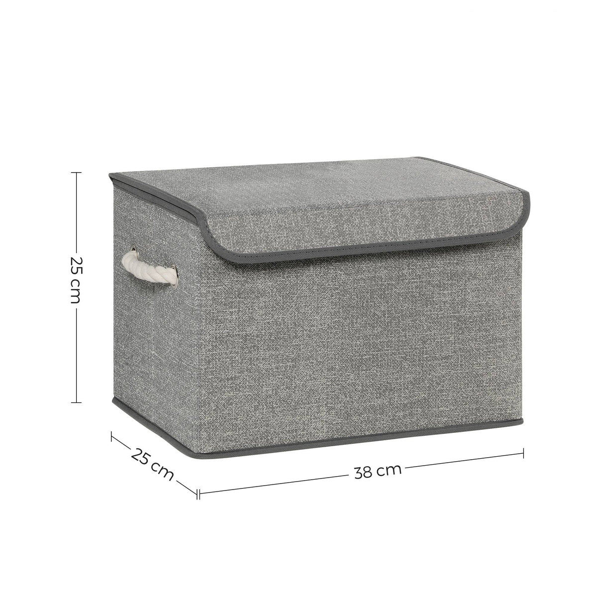 Set of 3 Fabric Storage Boxes with Lid