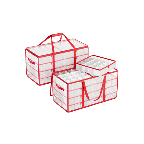 Set of 2 Large Christmas Ornament Storage Boxes