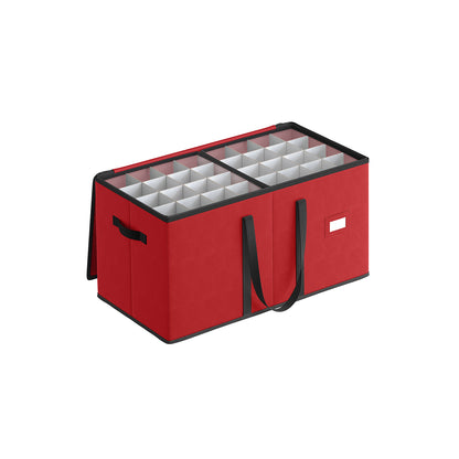 Large Christmas Ornament Storage Box with Dual Zippers