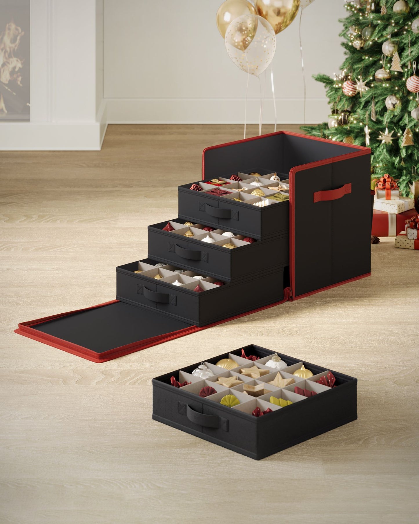 Christmas Ornament Storage Box with 64 Slots