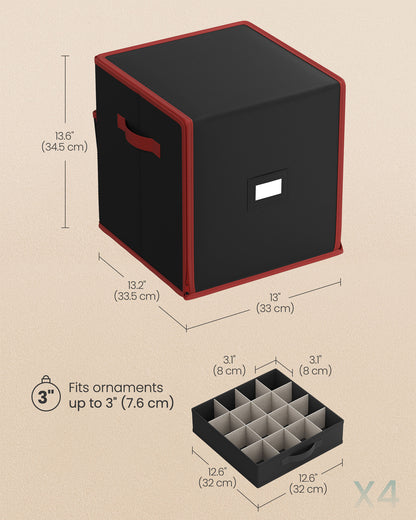 Christmas Ornament Storage Box with 64 Slots