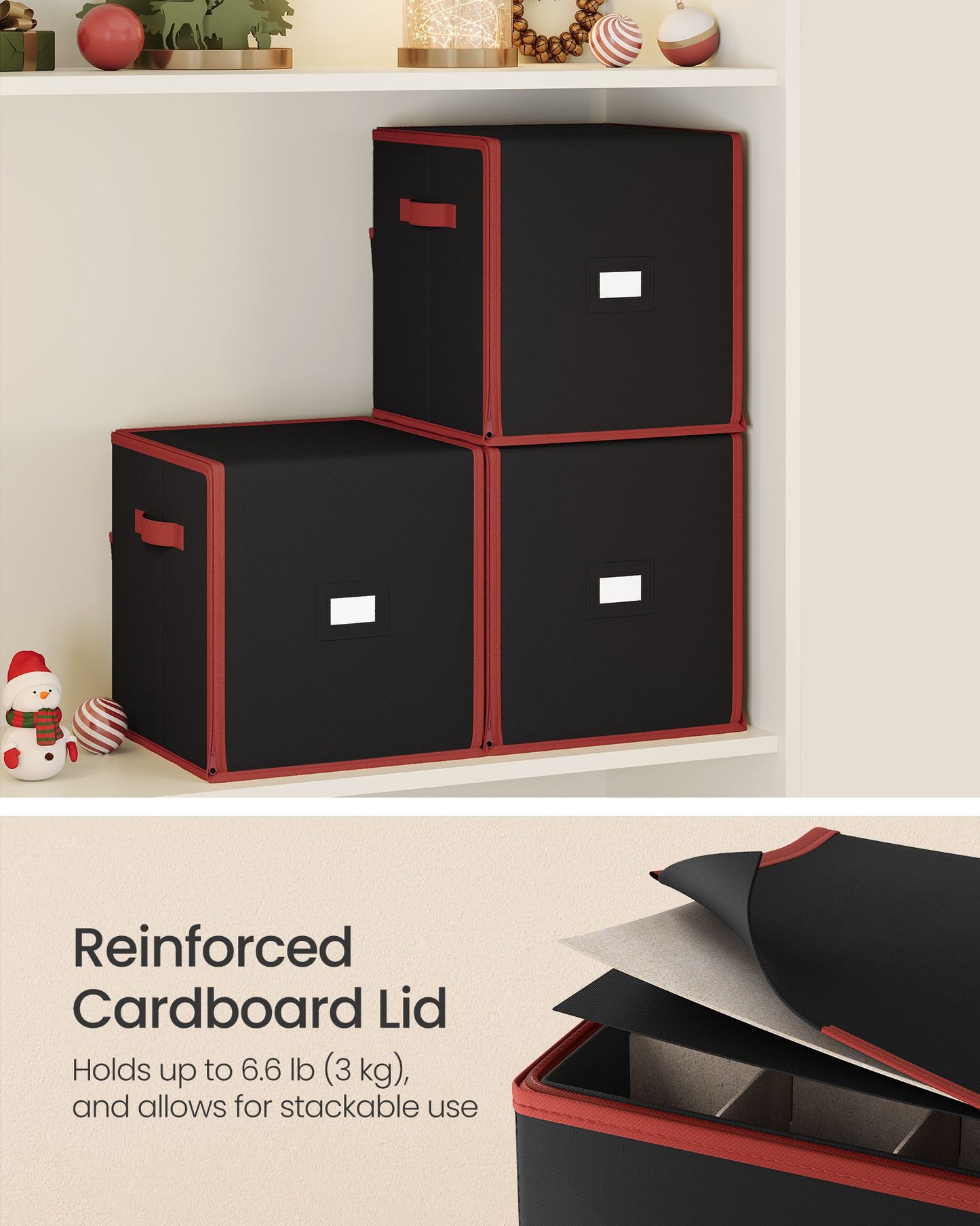 Christmas Ornament Storage Box with 64 Slots