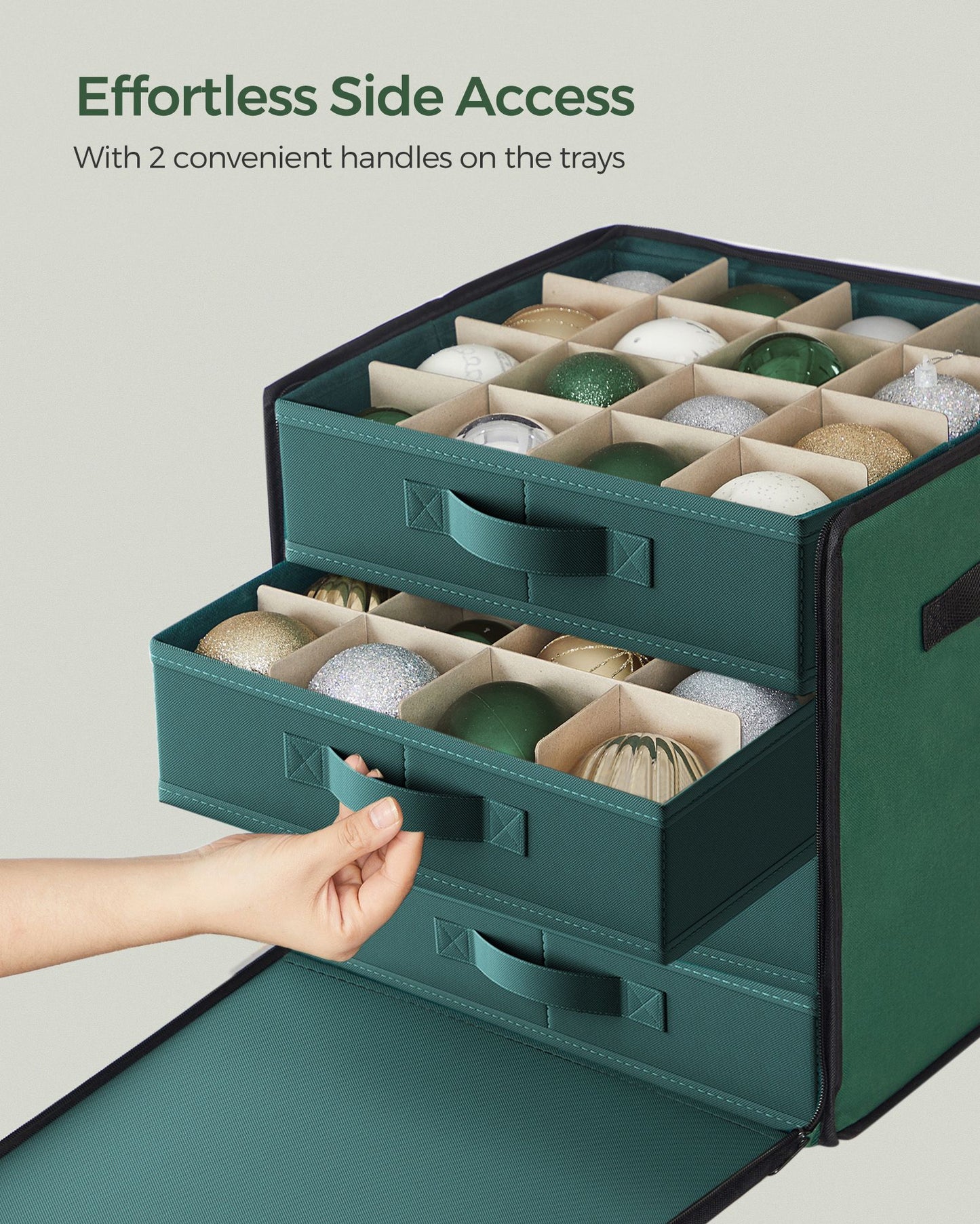 Christmas Ornament Storage Box with 64 Slots