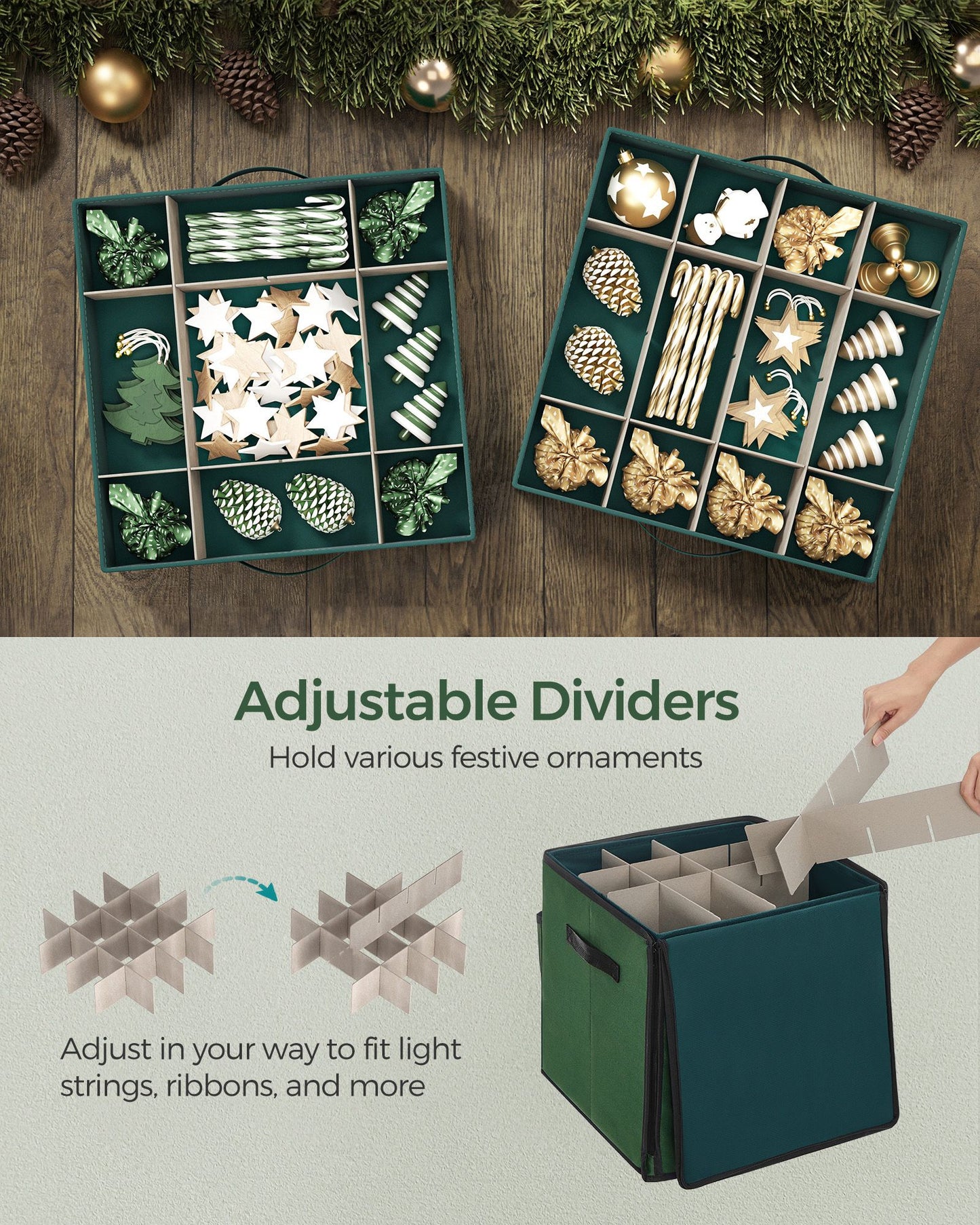 Christmas Ornament Storage Box with 64 Slots