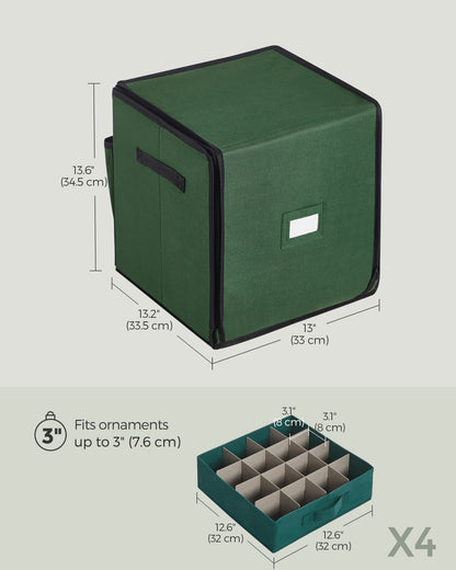 Christmas Ornament Storage Box with 64 Slots