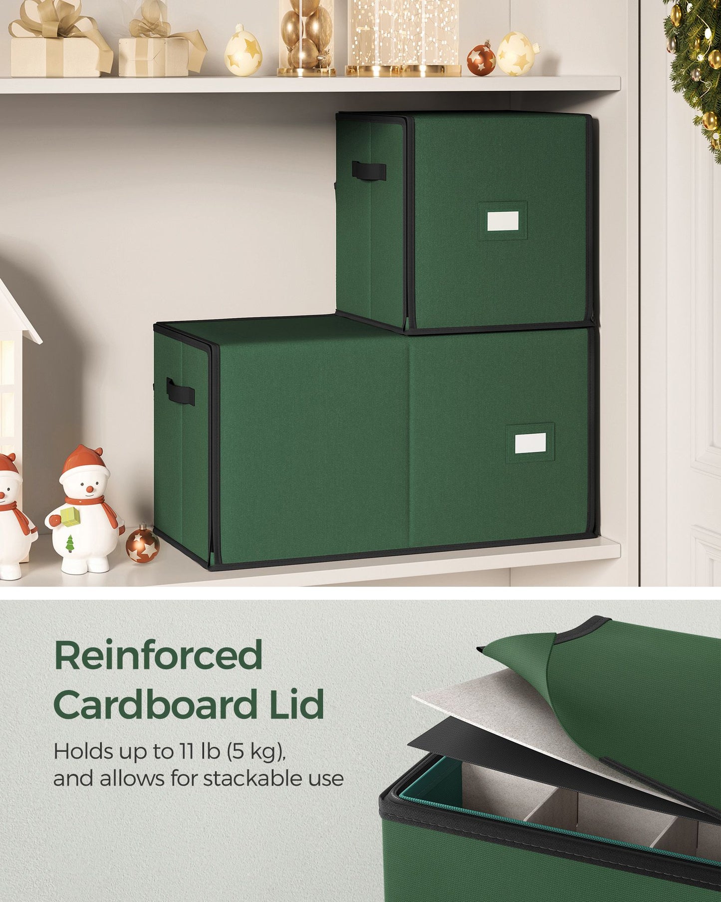 Christmas Ornament Storage Box with 64 Slots
