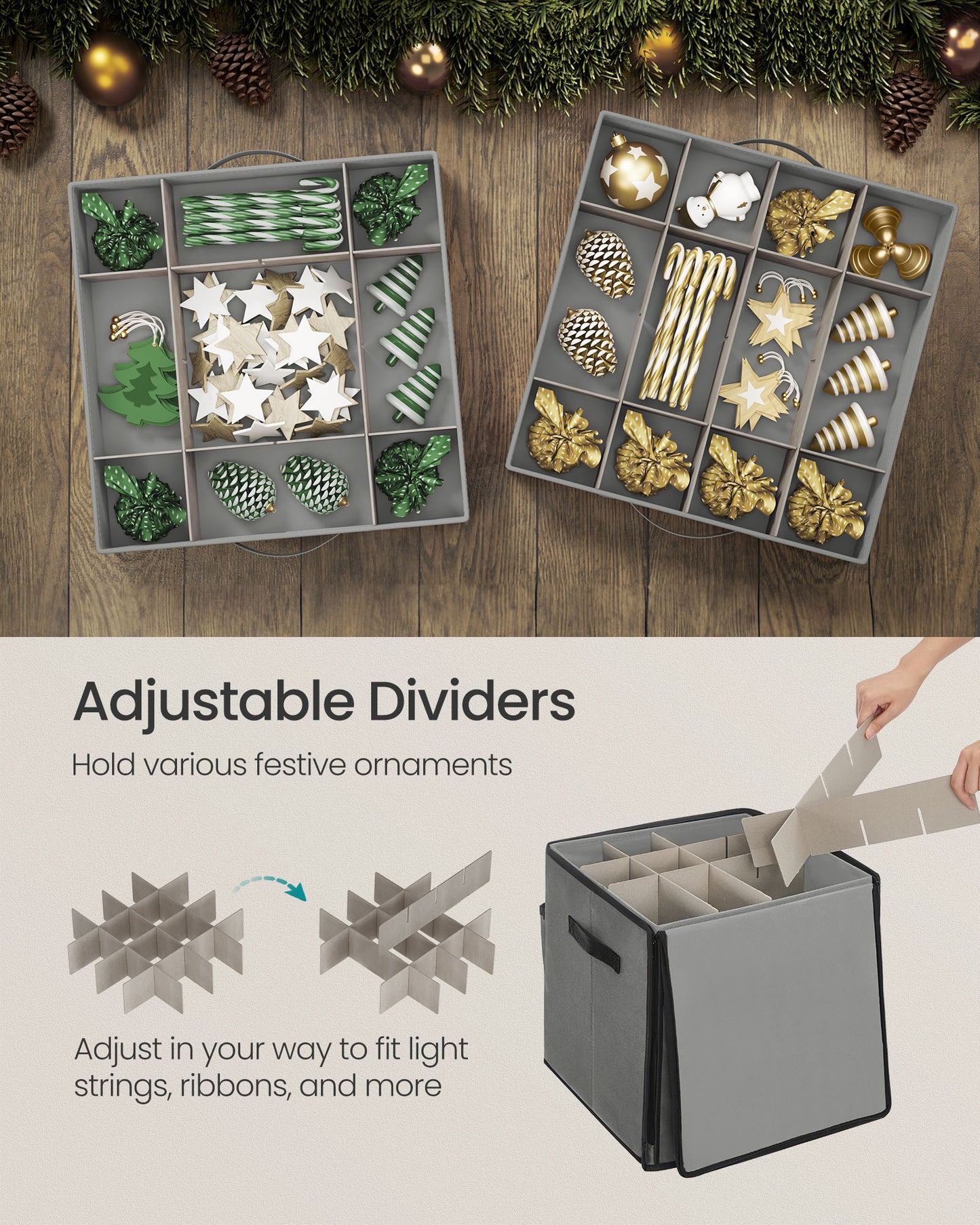 Christmas Ornament Storage Box with 64 Slots