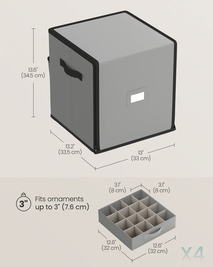 Christmas Ornament Storage Box with 64 Slots