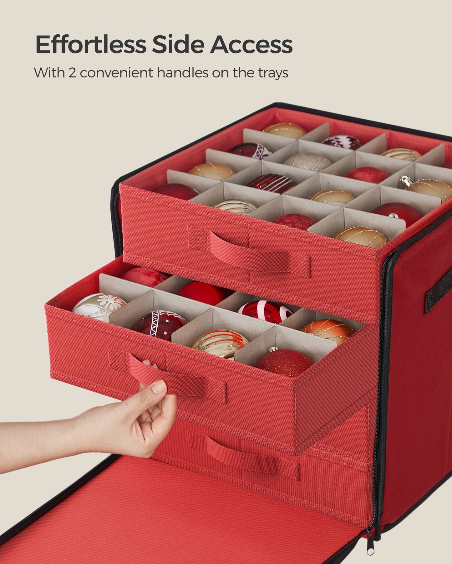 Christmas Ornament Storage Box with 64 Slots