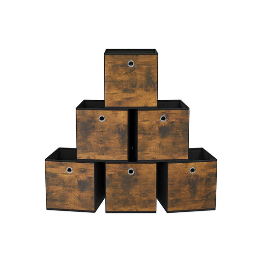 Set of 6 Storage Bins with Handles