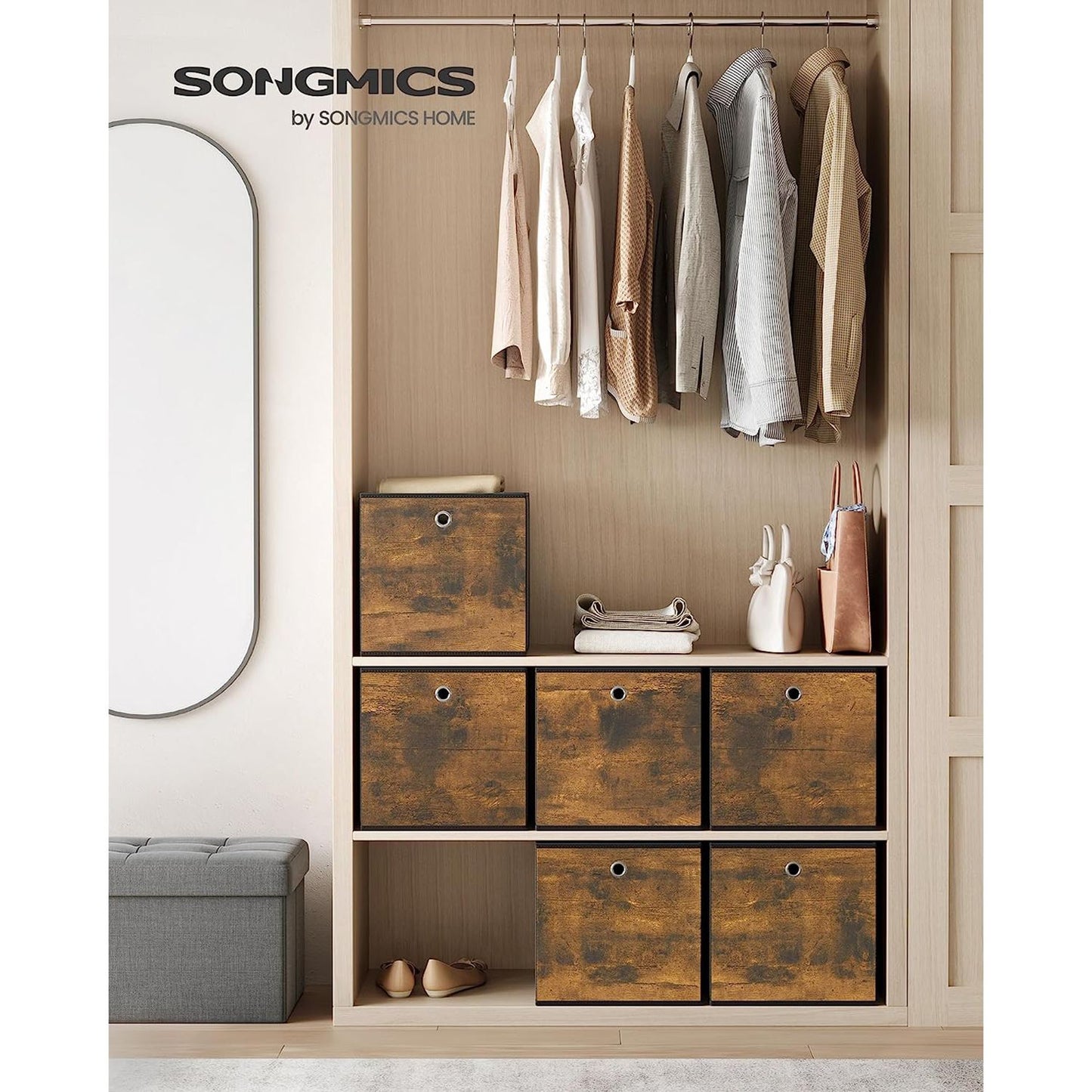 Set of 6 Storage Bins with Handles