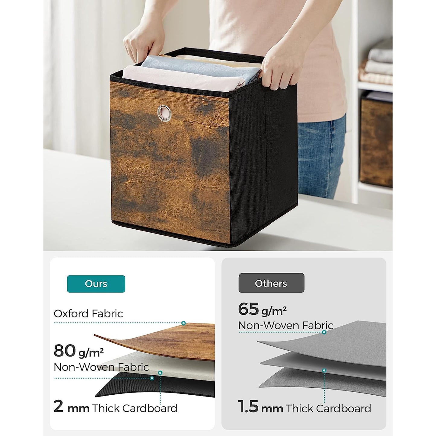 Set of 6 Storage Bins with Handles