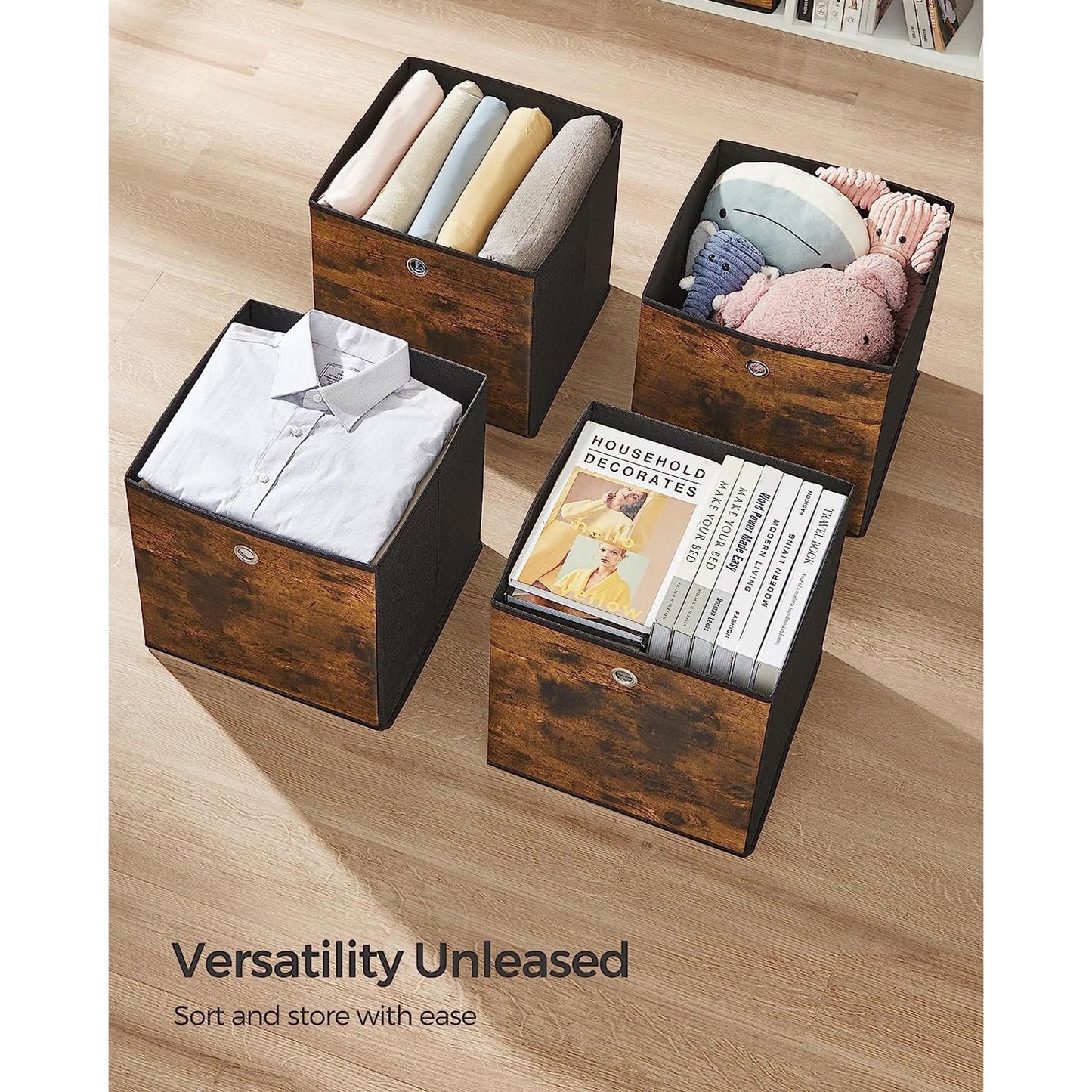 Set of 6 Storage Bins with Handles
