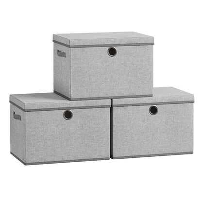 Stackable fabric storage boxes with lids and handles - image 13