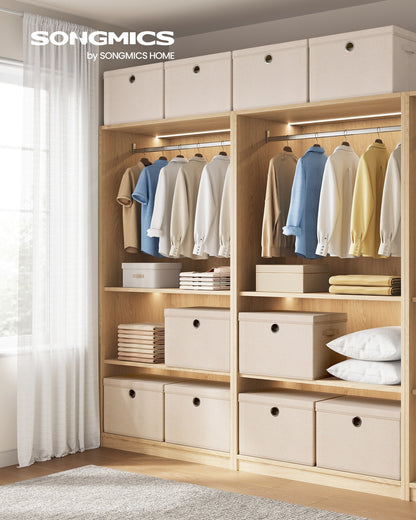 Stackable fabric storage boxes with lids and handles - image 8