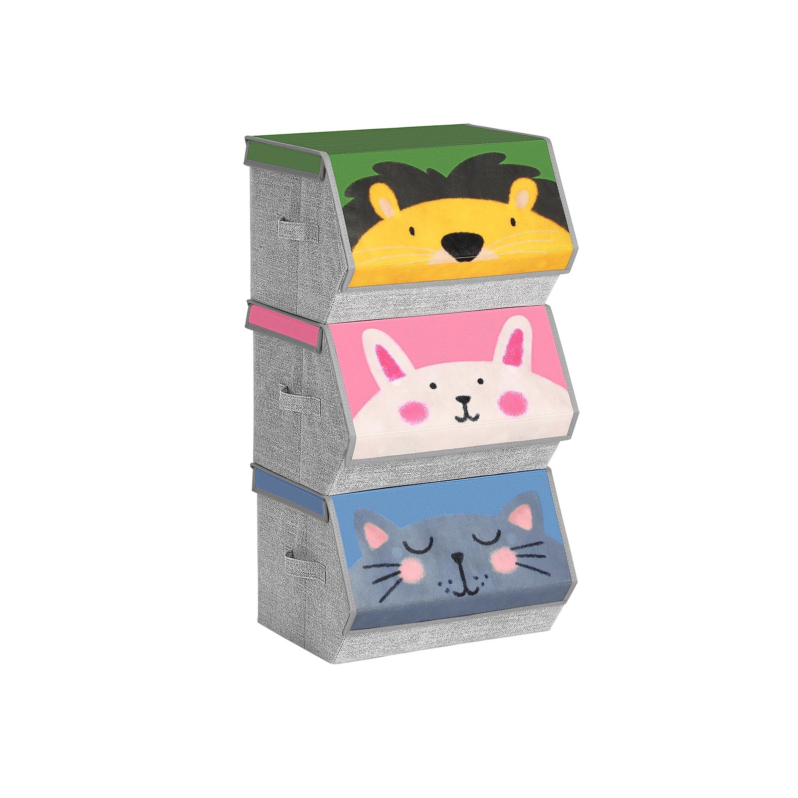 Set of 3 Stackable Toy Organiser Boxes with Lid - image 1
