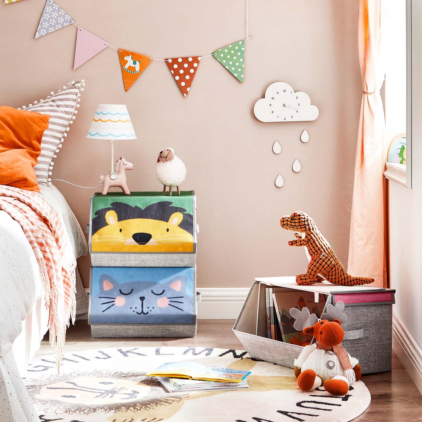 Set of 3 Stackable Toy Organiser Boxes with Lid - image 2