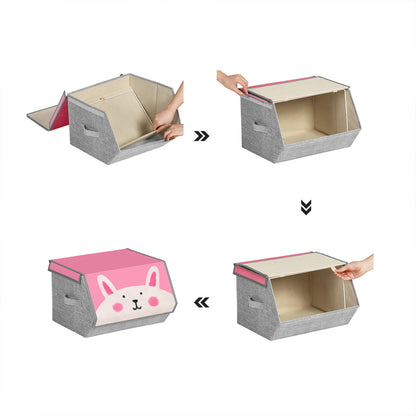 Set of 3 Stackable Toy Organiser Boxes with Lid - image 6