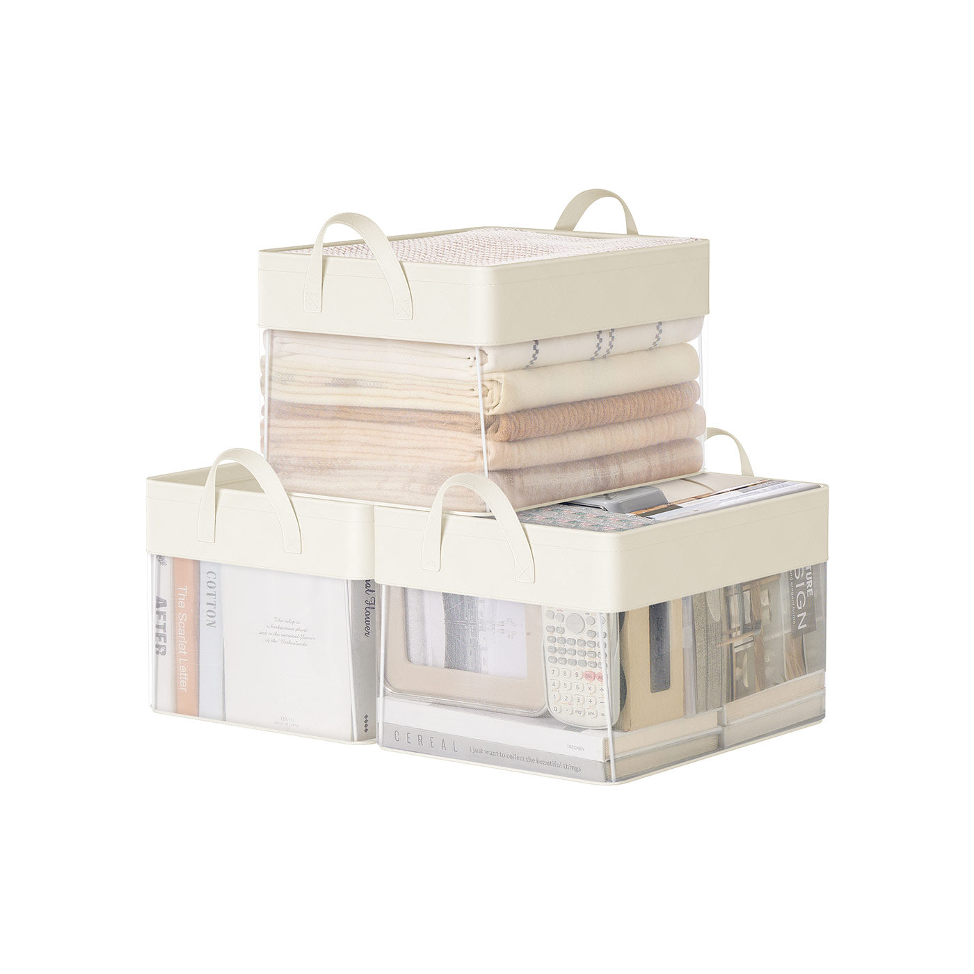 Medium Fabric Storage Baskets Set of 3