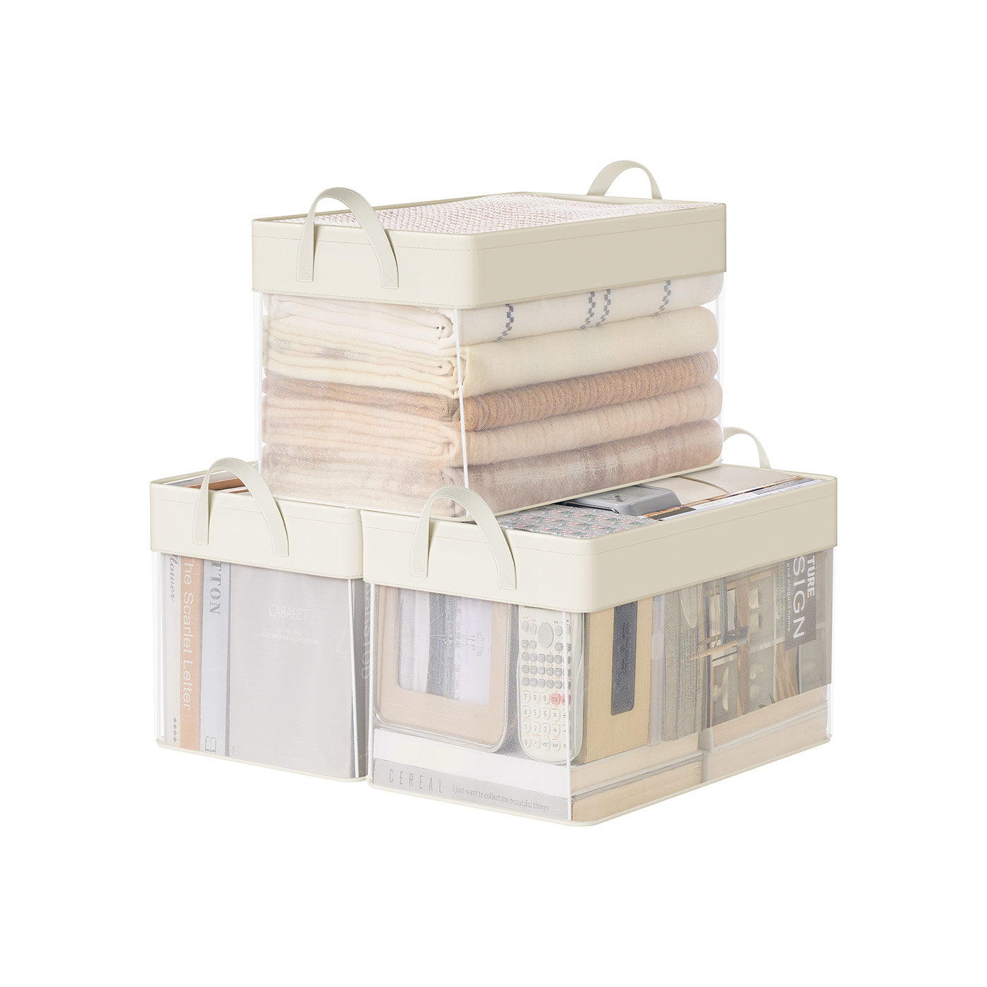 Large Fabric Storage Baskets Set of 3