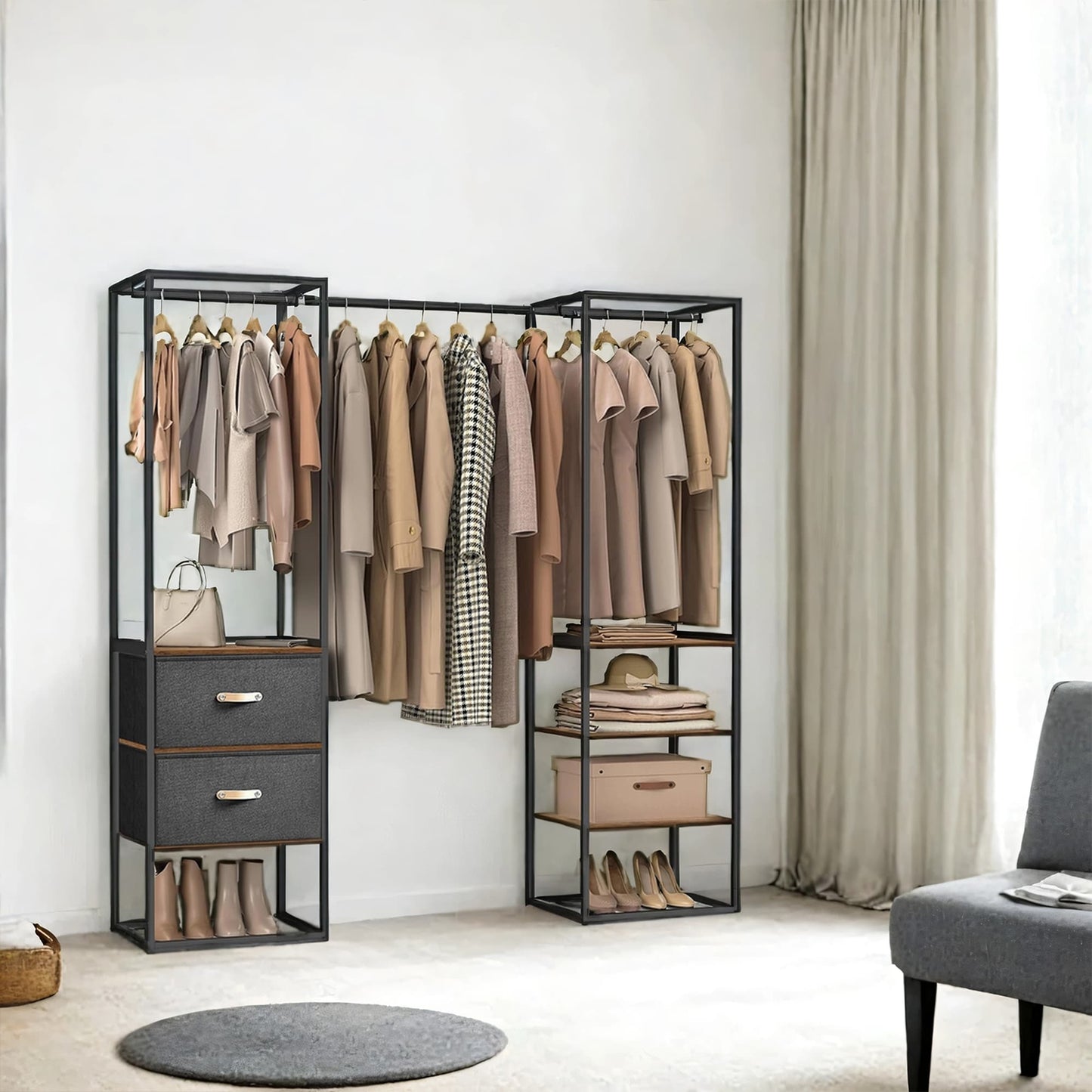 Freestanding heavy duty clothes rack with extendable hanging rod - image 6