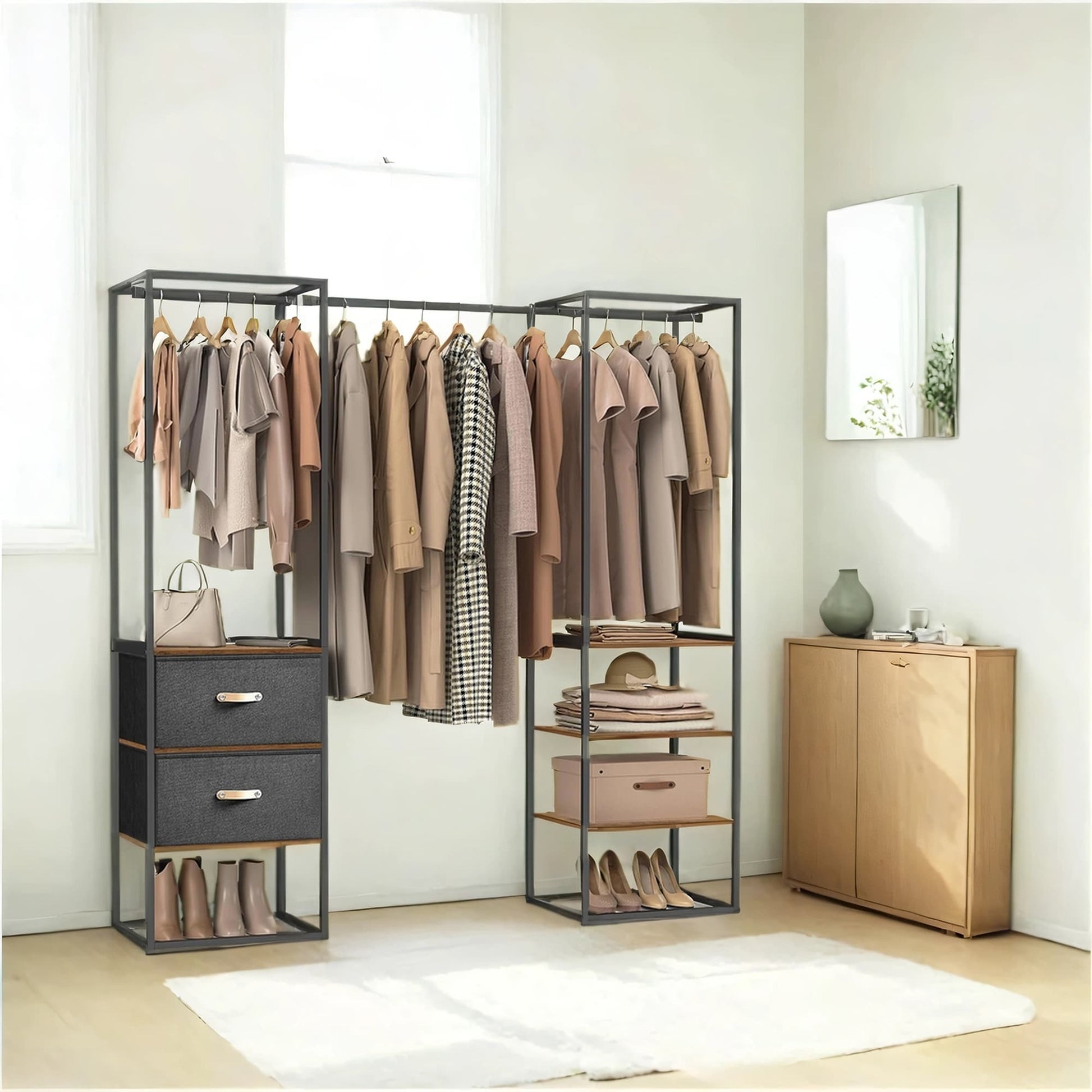 Freestanding heavy duty clothes rack with extendable hanging rod - image 7