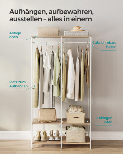 Portable Clothes Wardrobe Natural Beige