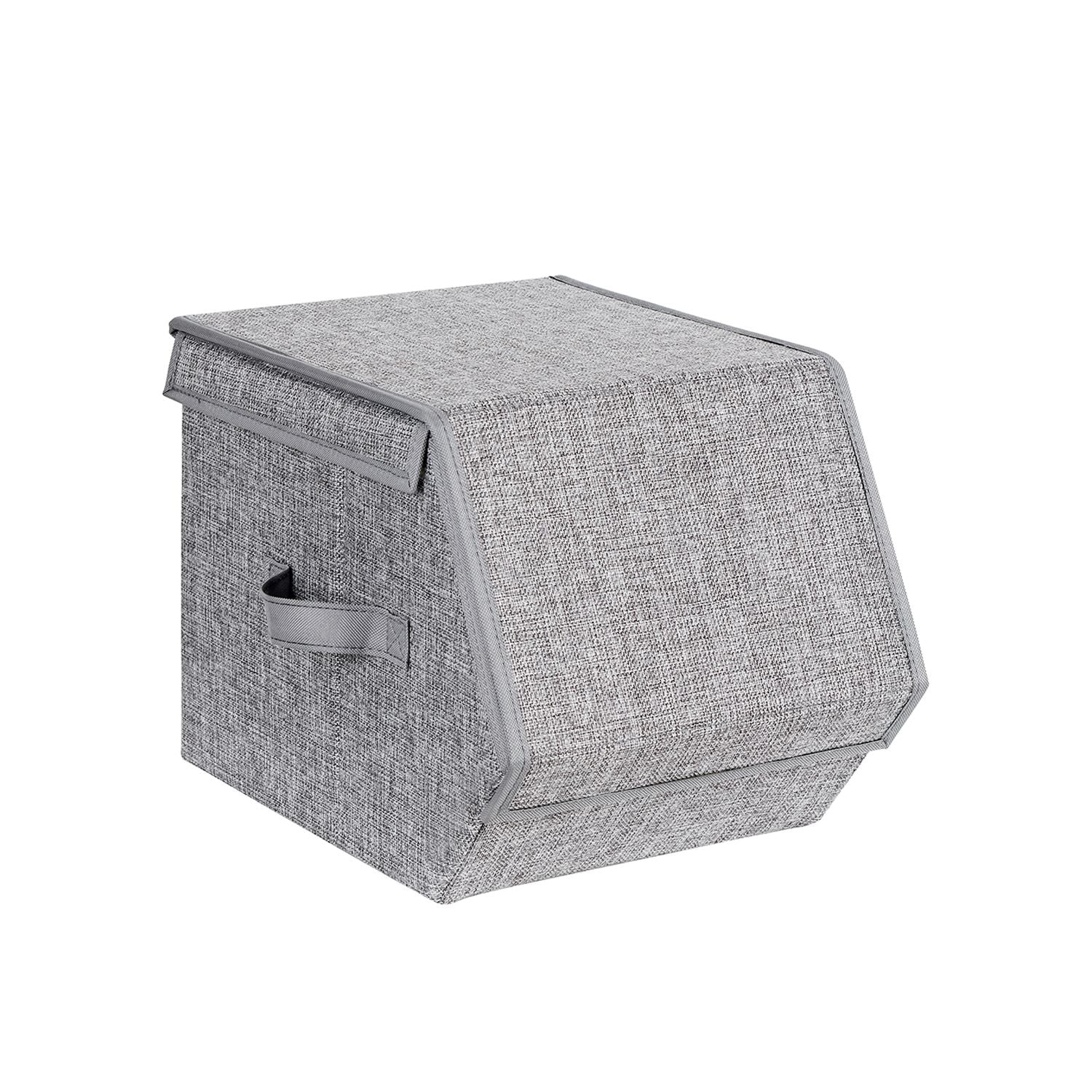 Set of 3 Stackable Storage Boxes with Lid - image 1